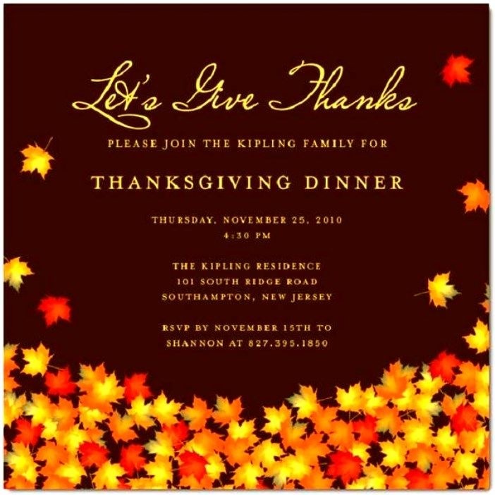 Free Thanksgiving Invitation Templates Superb Printable Template