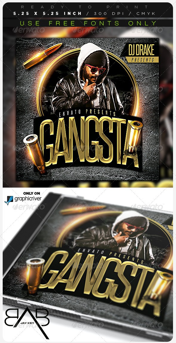 Gangsta Hip Hop CD Album Cover By 1jaykey GraphicRiver Cd Templates