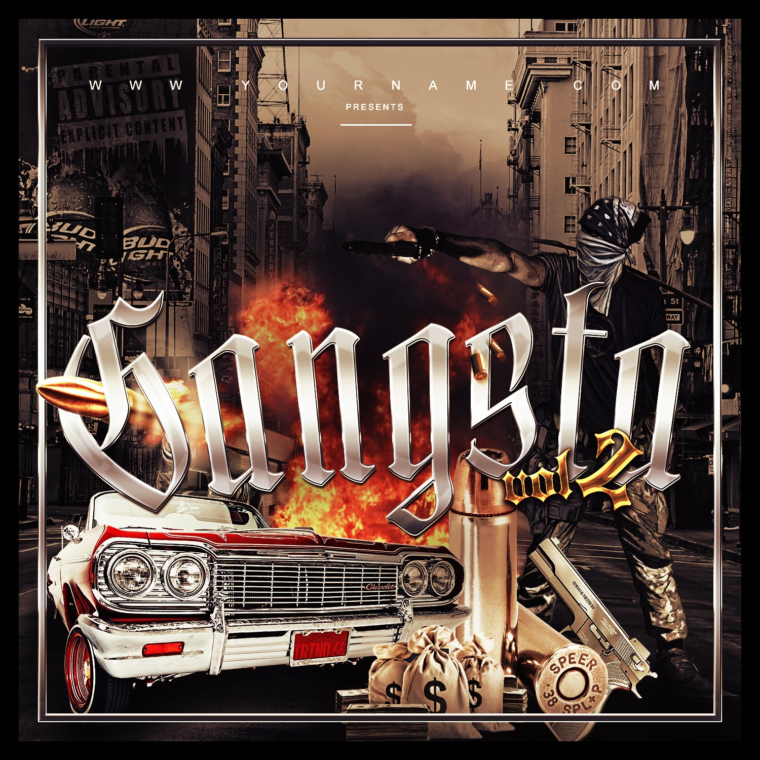 Gangsta Mixtape Cover Template