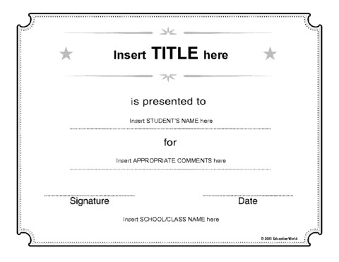 Generic Certificate Template Education World Continuing