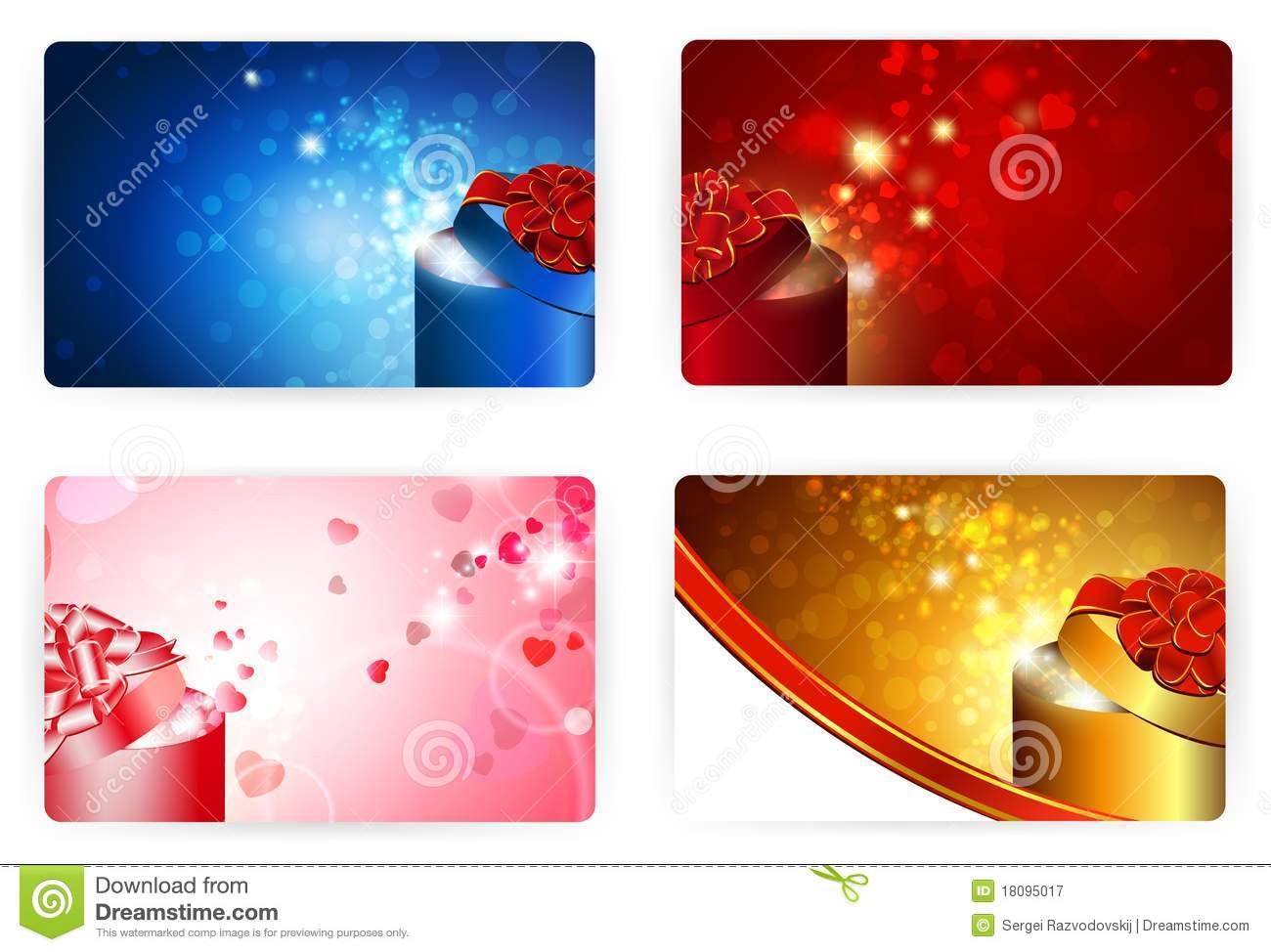 Gift Card Templates 86x54mm Stock Vector Illustration Of Surprise Samples