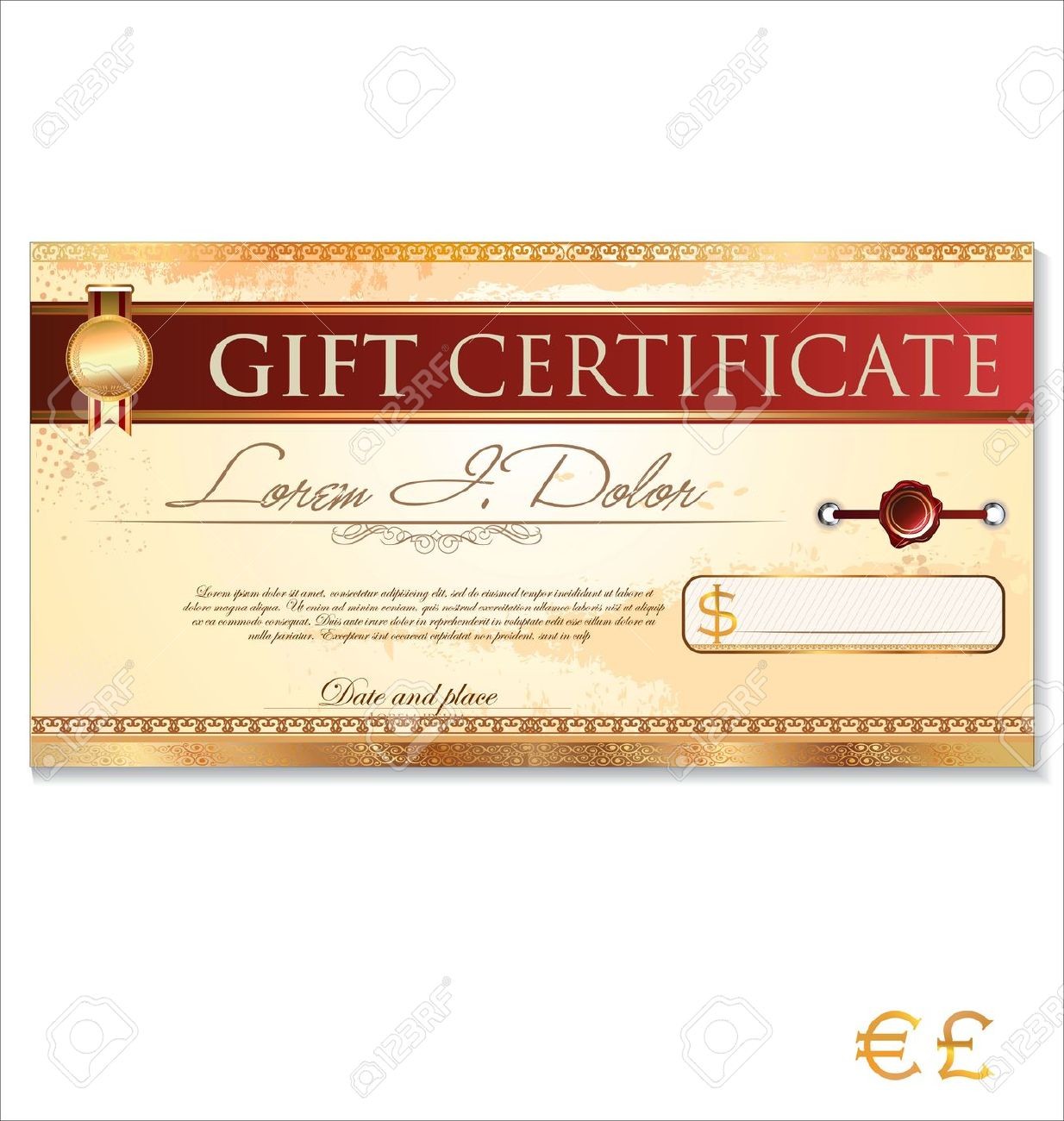 Gift Certificate Template Clipart Ai