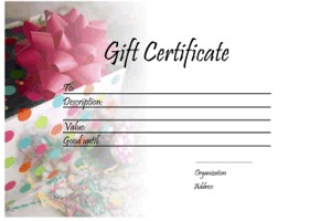 Gift Certificate Templates Printable Certificates For Any Occasion Card Samples Free