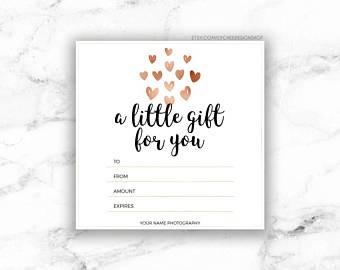 Gift Certificates Etsy Makeup Certificate Template