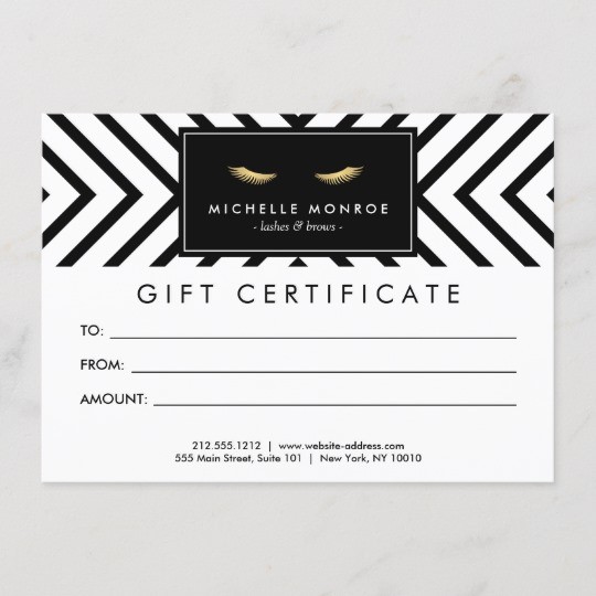 Golden Eyelashes With Pattern Gift Certificate Zazzle Ca