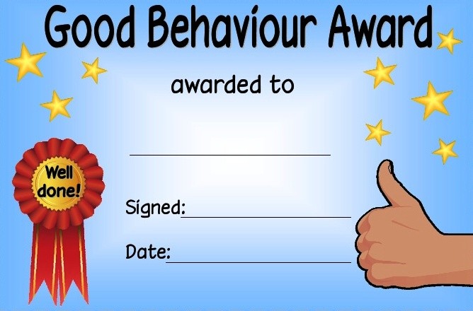Good Behavior Certificate Ukran Agdiffusion Com Printable