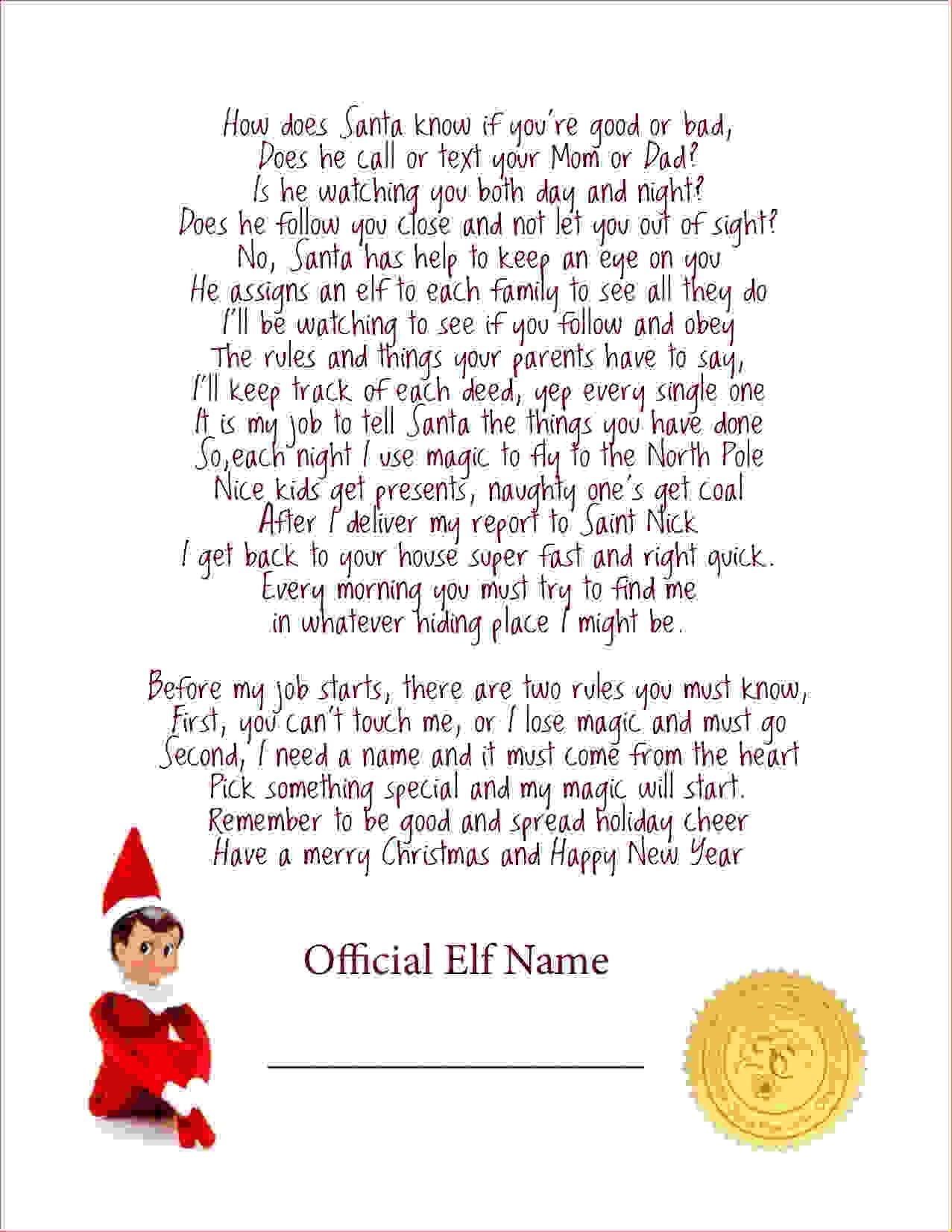 Goodbye Elf Shelf Letter New Calendar Template Site On The