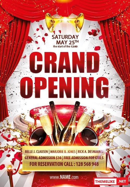 Grand Opening V2 Flyer PSD Template Facebook Cover All Design Psd