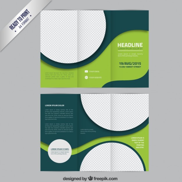 Green Brochure Template With Circles Vector Free Download Booklet Design Templates
