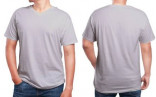 Grey T Shirt Mock Up Front And Back View Isolated Male Model Mockup