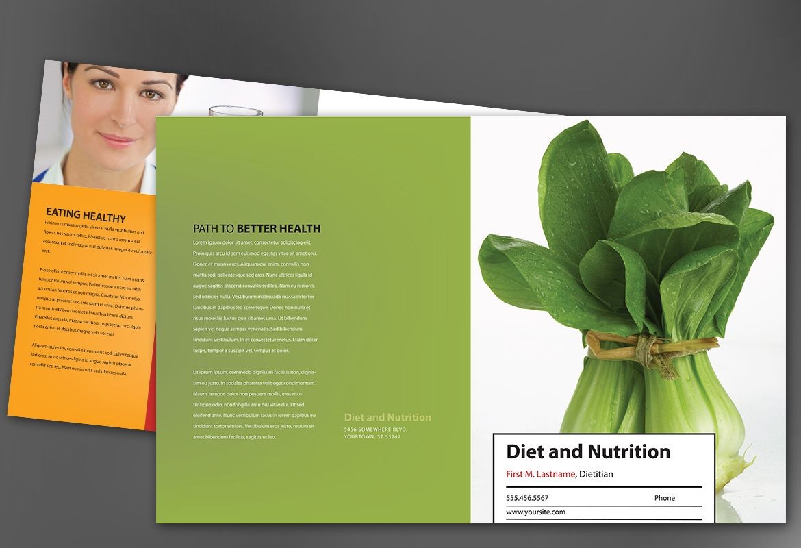 Half Fold Brochure Template For Health And Nutrition Order Custom