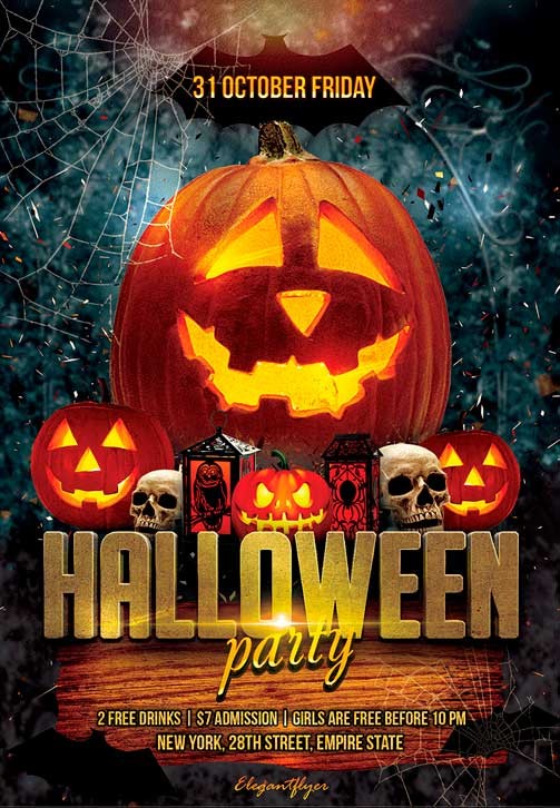 Halloween Party Free Flyer PSD Template Download Psd