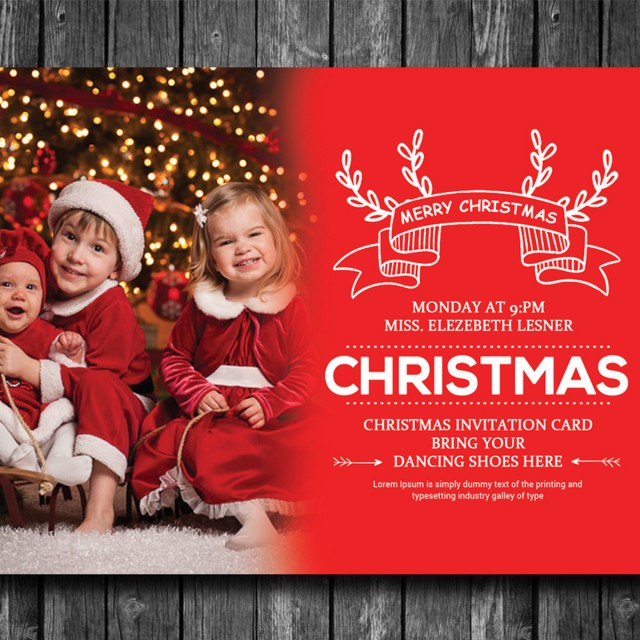 Happy Christmas Card Psd Template For Free Download On