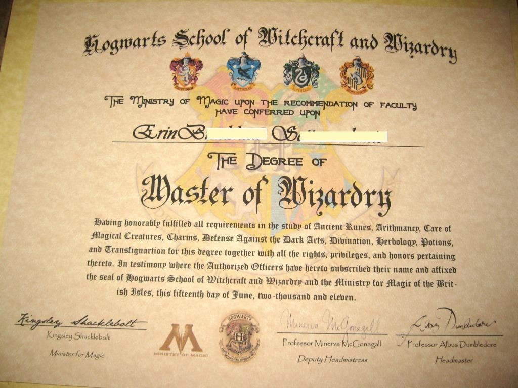 Harry Potter Diploma Kooky Crafts In 2018 Pinterest Hogwarts Template