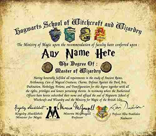 Harry Potter Diploma Personalizado Hogwarts Escuela De Magia
