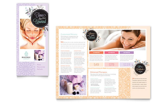 Health Beauty Templates Brochures Flyers Postcards Skin Care Brochure Samples