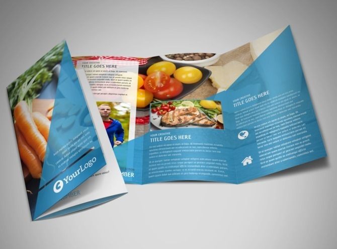 Health Nutrition Tri Fold Brochure Template Design