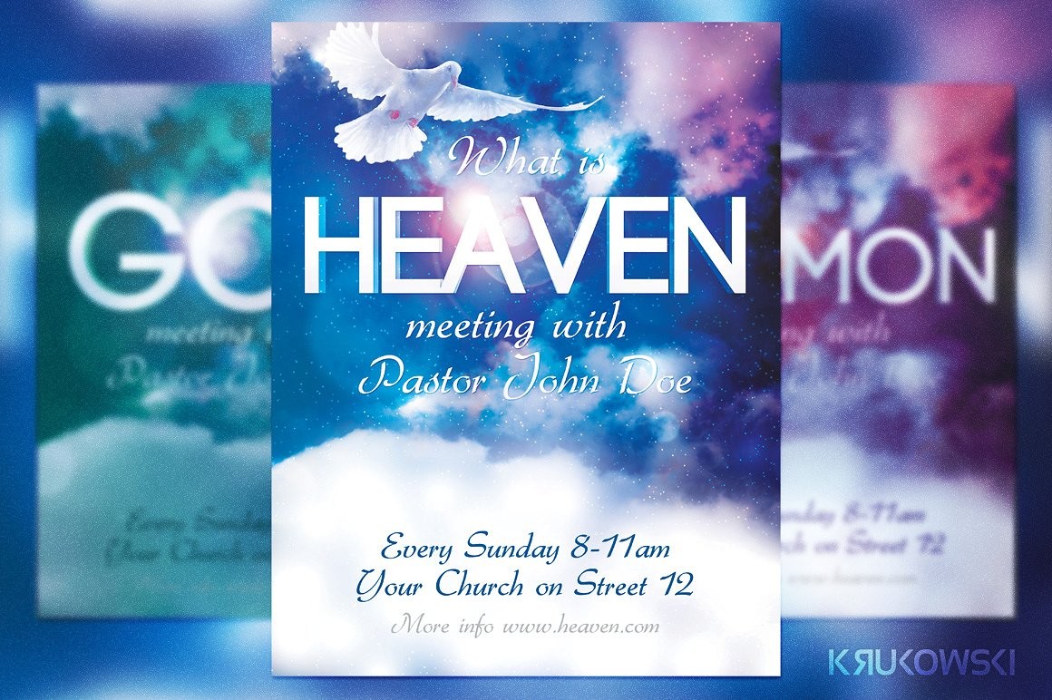 Heaven Church Flyer Templates Creative Market Psd