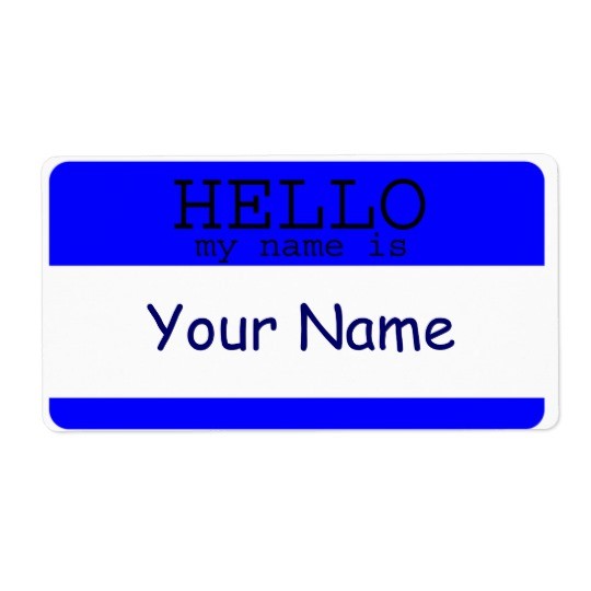Hello My Name Is Blue Label Template Zazzle Com