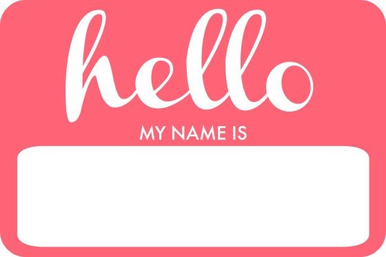 Hello My Name Is Free Printable In Pink Blue Also Available Sticker Template