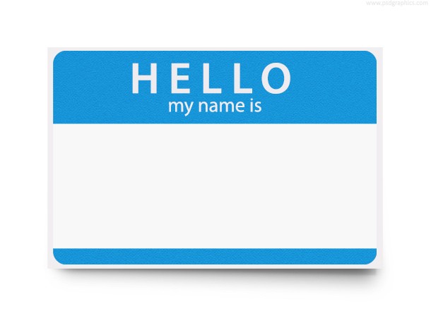 Hello My Name Is PSD Template PSDGraphics Sticker