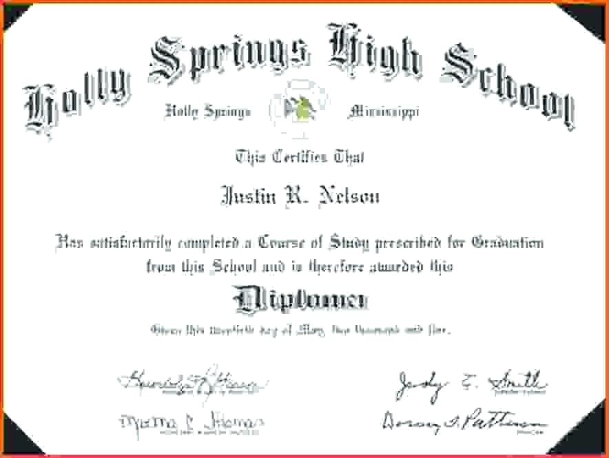 High School Diploma Template Homeschool Certificate Mecalica Co Printable