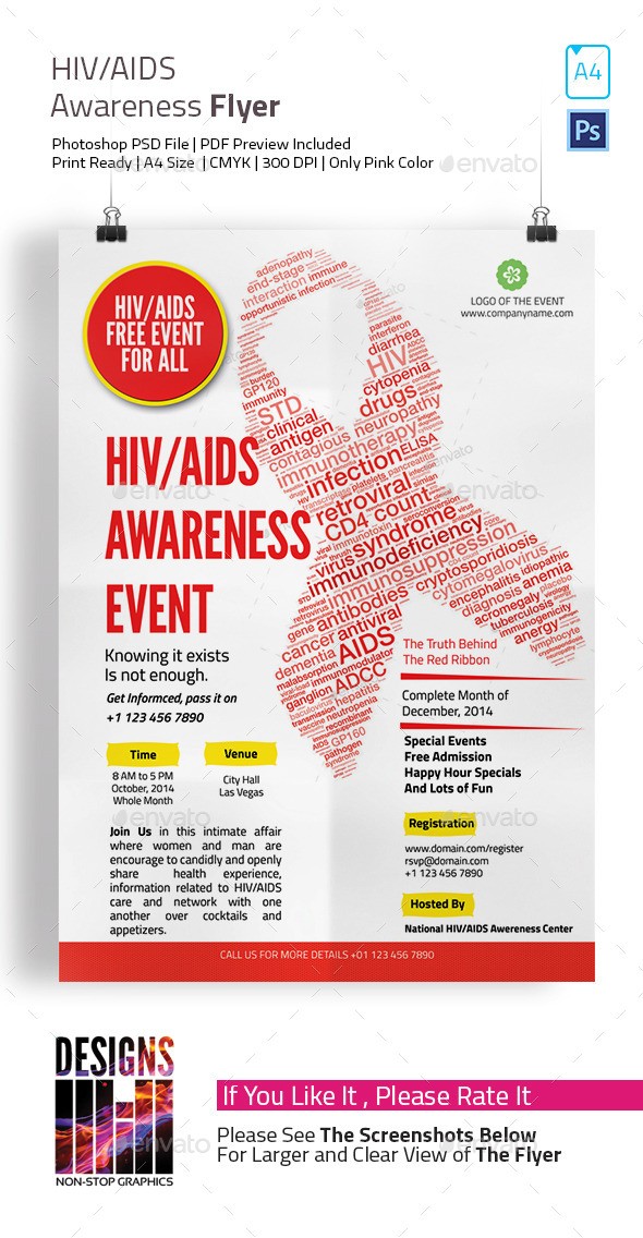 HIV And AIDS Awareness Flyer By Designsmill GraphicRiver Aids Brochure Template