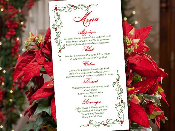 Holiday Menu Template 25 Free PDF EPS PSD Format Download Christmas Templates For Word