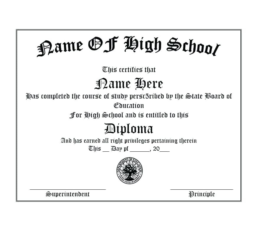 Homeschool Certificate Template Fake Real Diploma