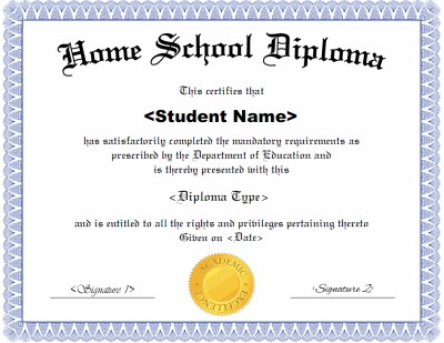 Homeschool Diploma Template Free Printable