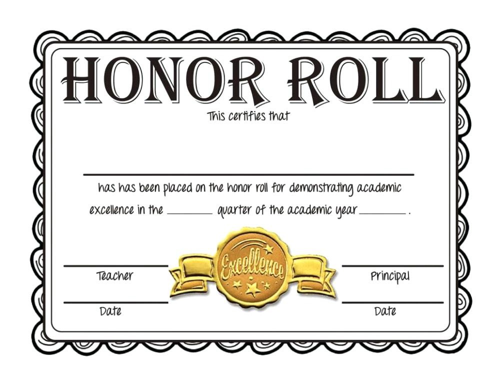 Honor Roll Certificate Template Word Inspirational Best Inspiration Free