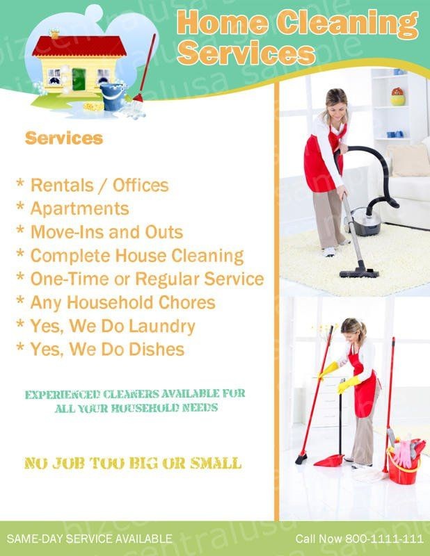 House Cleaning Services Flyer Templates Leaflet Ideas Ad