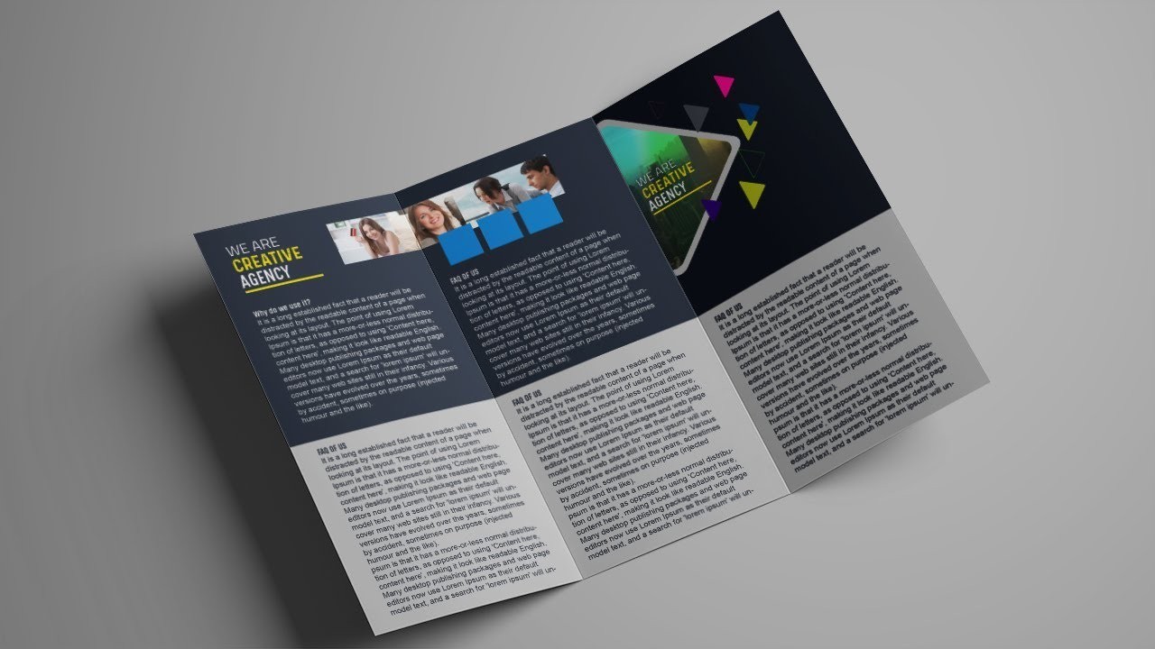 How To Design A Tri Fold Brochure Template Photoshop Tutorial