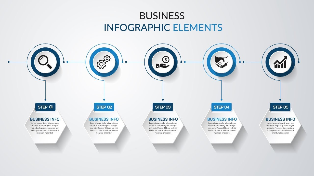 How To Make 3D Graphic Design Business Infographic Template Illustrator