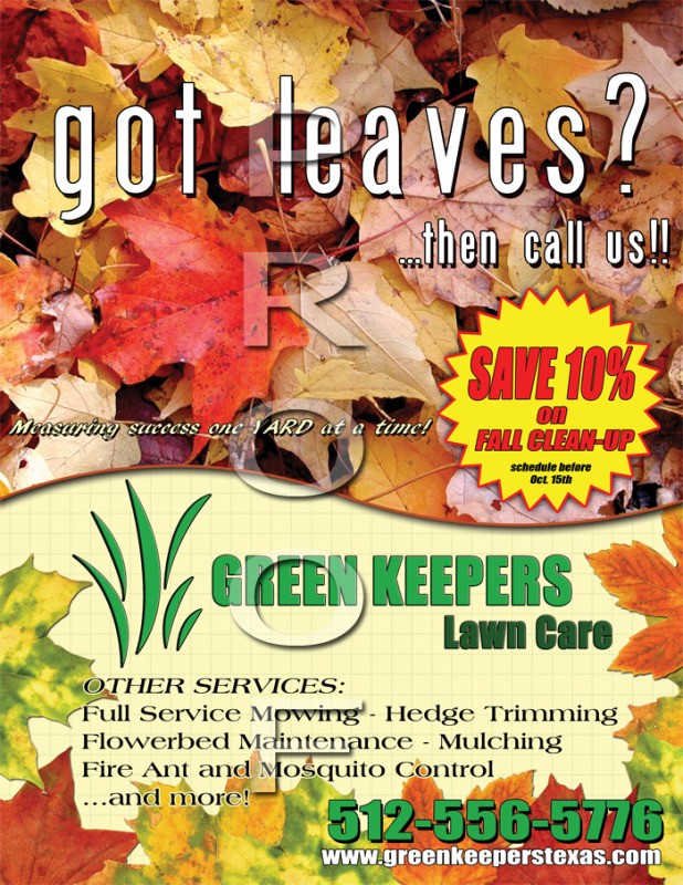 I Need Some Help Gopherhaul Landscaping Lawn Care Business Leaf Fall Clean Up Flyers