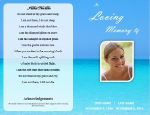 Ideas For Funeral Service Cards S Examples Memorial