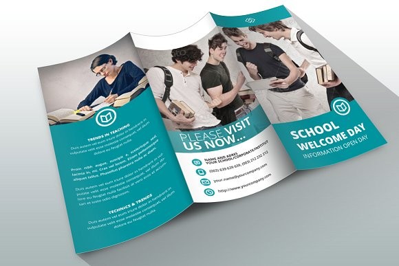 Indesign Brochure Template School Templates Creative Market Pamphlet