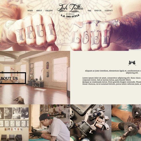 Ink Tattoo Free Responsive Website Template