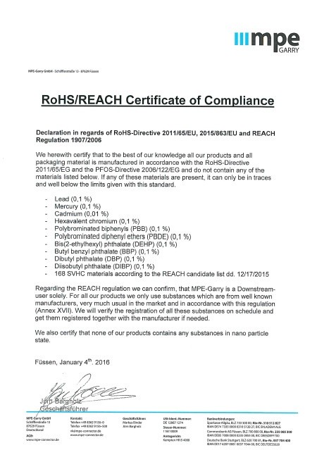 Reach Compliance Letter Template Samples Collection Certificate