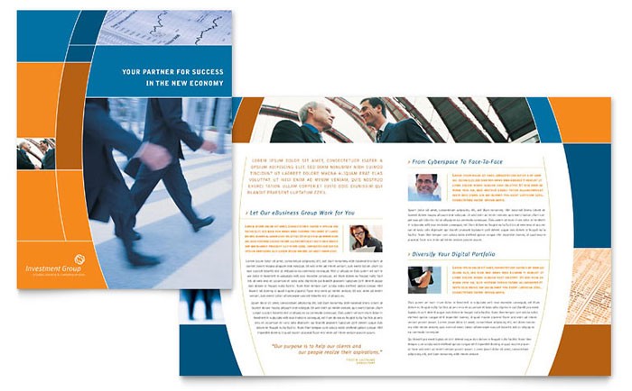 Investment Services Brochure Template Design Financial
