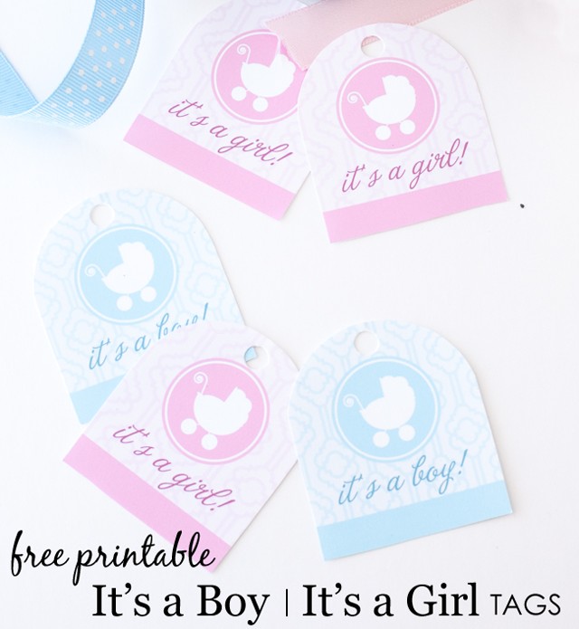 It S A Boy Girl Free Printable Tags Project Nursery Baby Shower