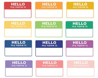 Items Similar To Kids Labels School Printable Hello My Name Is Tags