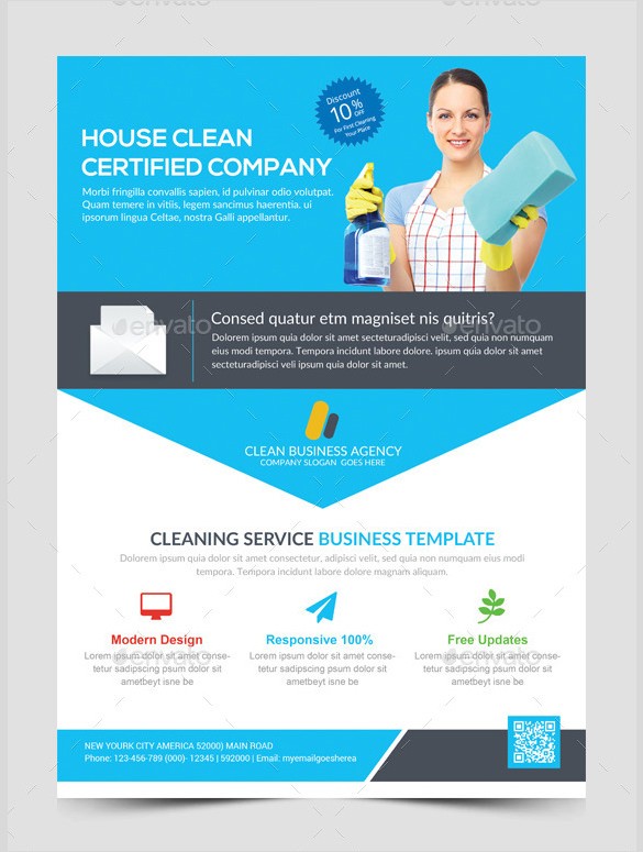 Janitorial Flyer Templates Cleaning Service Brochure House
