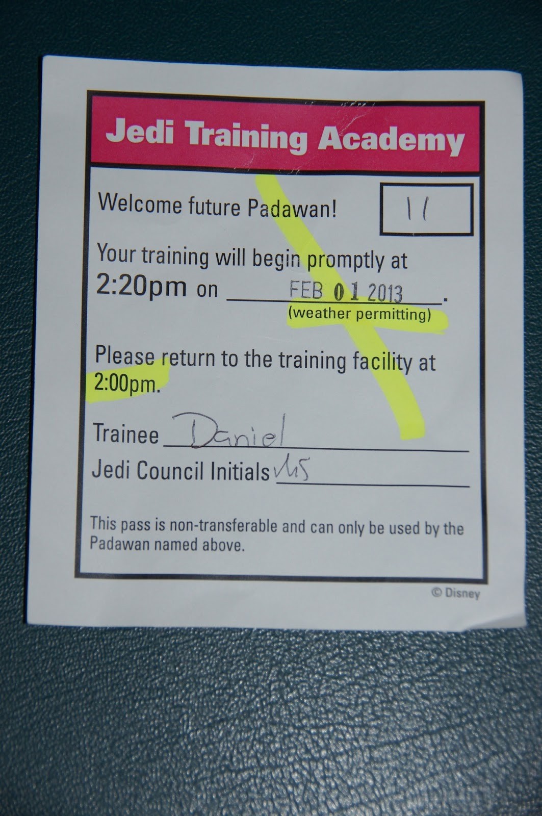 Jedi Training Academy Star Wars Jennifer Hart Murray KY Certificate