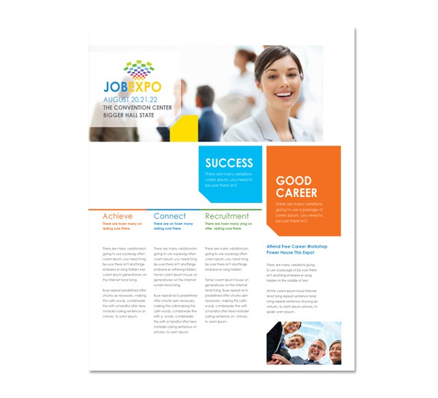 Job Brochure Template Fair Career Flyer