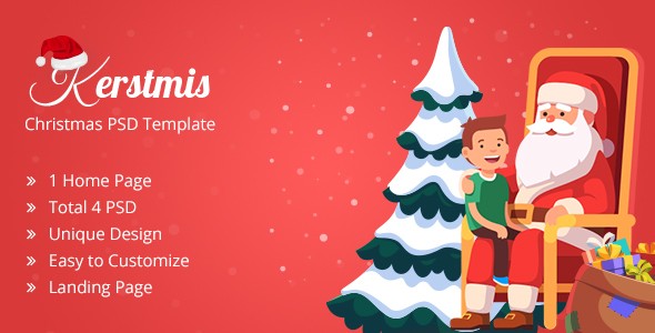 KERSTMIS Christmas PSD Template With Wishing Letter By Themepoo Photoshop Templates