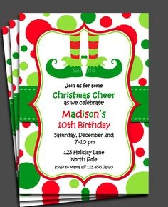 Kids Christmas Party Invitation Cards Pinterest