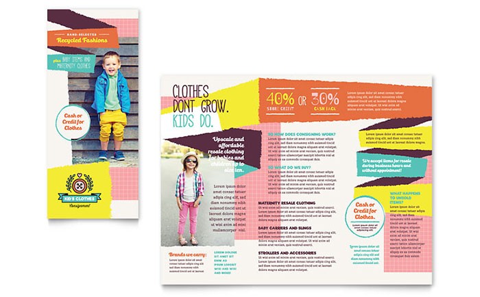 Kids Consignment Shop Brochure Template Design Ngo Templates