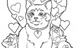 Kids Korner Free Coloring Pages Valentine Cat Dmg