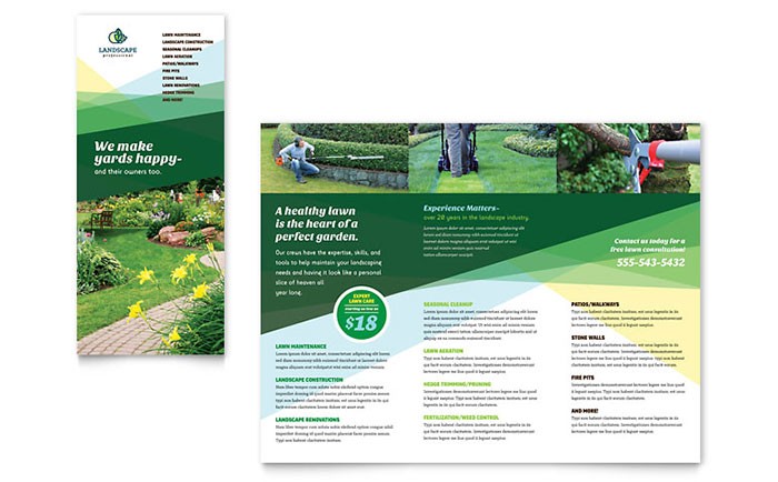 Landscaper Brochure Template Design Free Landscape